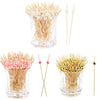 200/100/50/10pcs Fruit Skewers, Bamboo Sticks, Flower Picks, Fruit Kabobs, Creative Art Toothpicks, Cocktail Decorated Bamboo Sticks, Cake & Burger Art Forks - For Beverage Decoration, Desserts (Birthday, Wedding Party Supplies, Christmas Gifts)