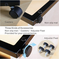 JJS Side End C Table for Sofa, Living Room Couch Table Snack Table That Slide Under for Small Spaces Cement/Black