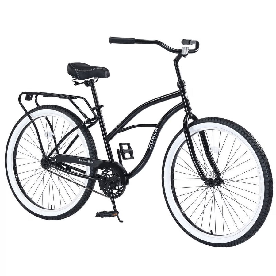 Single Speed Bicycles 26"inch, Steel Frame, Wide Wheels for Stability, Rear Coaster Brakes, Multiple Colors Men'S Beach Cruiser Bike
